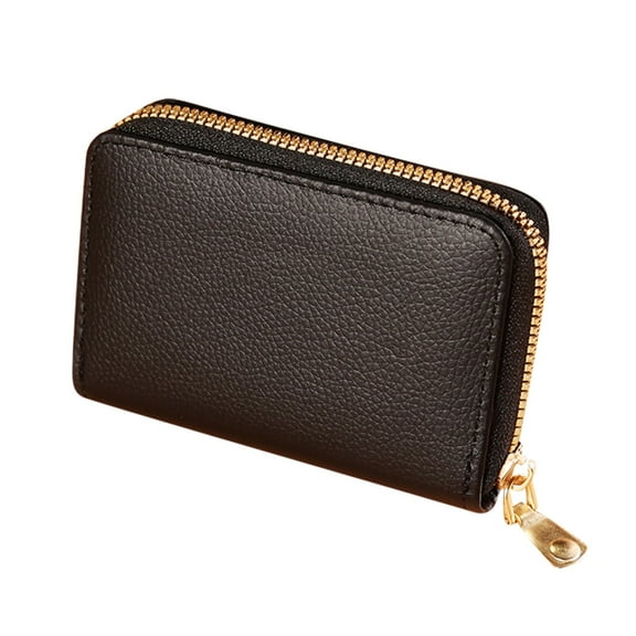 MUSOIE RFID Credit Card Holder Womens Card Case Vegan Leather Wallet Zipper Business Card Holder