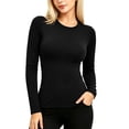thumbnail image 4 of Auralook Long Sleeve Undershirt for Women Soft Round Neck Thermal Shirts Base Layer Warm Bottom Tops, 4 of 8