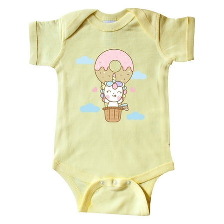 

Inktastic Unicorn Donut Balloon Gift Baby Boy or Baby Girl Bodysuit