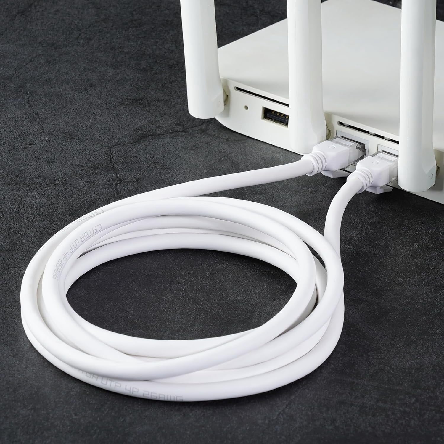 Ultra Flexible Cat 6 Ethernet Cable 10 Feet, Soft 10Gbps 6a Rj45 Network Cable, Gigabit LAN Cord for Mac, PC, Router, Laptop (White)