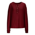thumbnail image 4 of Waffle Velvet Knit Sweater Shirts for Womens Light Warm Ultra Soft Textured Pullover Sweater Blouses Henley Neck Tops Long Sleeve Blouses Spring Outfits 2025 Pullover Fall Winter Clothes, 4 of 7