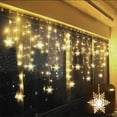 thumbnail image 1 of ShenMo LED Curtain Light Star String Lights 75LED 3*0.8M Fairy Lights Christmas Birthday Terrace Window Decoration,IP44 Waterproof, 1 of 5