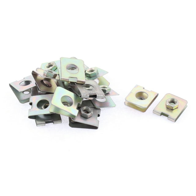 Unique Bargains 20Pcs Metal Screw U-Type Clips Speed Nuts for Car License Plate
