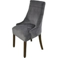 thumbnail image 1 of BOGUANG Housse de Chaise à Dossier Ailé en Velours, Housses de Chaise Extensibles, Housse de Fauteuil Réutilisable Lavable en Spandex Doux Incliné (Gris Foncé, Ensemble de 2), 1 of 7
