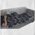 thumbnail image 6 of Gecko Soft Flannel Fleece Throw Blanket, Exotic Colorful Lizards on Monstera Leaves Background Tropical Flora Fauna Pattern, Cozy Plush for Indoor and Outdoor Use, 50" x 60", Multicolor, by Ambesonne, 6 of 6