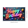 thumbnail image 2 of Decorative Design Happy Birthday Banner Neon Style Celebration Decoration Colorful Lights Display for Party Event Indoor, 2 of 7