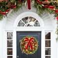 thumbnail image 6 of Hvmvliv 11.81in Lighted Christmas Wreath with Balls and Red Bow Artificial Xmas Wreath for Front Door Decoration Winter Home Front Door Decor Red, 6 of 7
