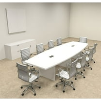 Modern Boat Shaped 12' Feet Conference Table, #OF-CON-C123