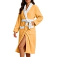 thumbnail image 2 of Ynynloco Robes for Women - Plush Fleece Kimono Bathrobe with Sash & Pockets, Full-Length Soft Warm Spa Robe College Dorm Gift, 2 of 7