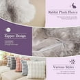 thumbnail image 3 of TOPCHANCES Soft Fluffy Throw Pillow Covers, Pack of 2 Decorative Couch Pillow Protector with Hidden Zipper, 18''x18'', White Gray, 3 of 16