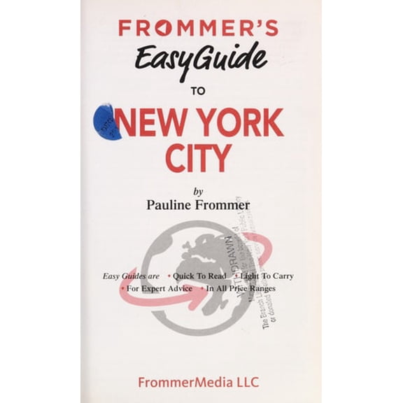 Pre-Owned Frommer's EasyGuide to New York City 2015 (Paperback) 1628870788 9781628870787