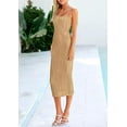 thumbnail image 3 of PRETTYGARDEN Women's Summer Sleeveless Bodycon Dress Textured Back Slit Sexy Cocktail Party Midi Dresses, 3 of 6