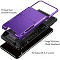 thumbnail image 4 of Case for Galaxy S8 Case Wallet 4-Slot Pocket Credit Card ID Holder Flip Door Scratch Resistant Dual Layer Protective Bumper Rugged Rubber Armor Hard Shell Cover for Samsung Galaxy S8 Purple, 4 of 10