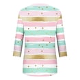 thumbnail image 4 of Yuanlook Womens Plus Size Tops 3/4 Length Sleeve Casual V Neck Shirts Business Work Tees Summer Blouses Clothes - Pink - XXL, 4 of 5