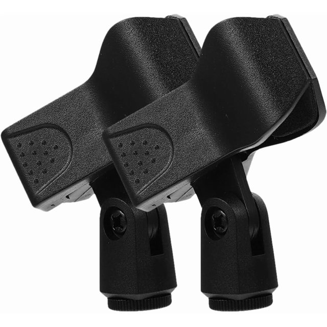HUGFEGWE 2 Pcs Support de Microphone Universel, Support de Micro Réglable pour Microphones, Supports de Microphone en Plastique Clips de Microphone CJB91-8578