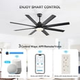 thumbnail image 4 of Sofucor 52" Modern Black Ceiling Fan with Light ,Phone APP and Remote,Voice Control, 4 of 14