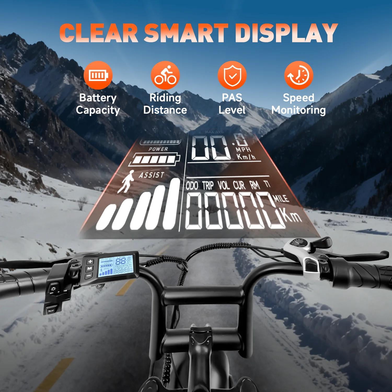 SHCNTEKU Mountain Ebike, All Terrain 1000W motor, 20IN fat tires ,high performance 48V battery, 30MPH electric bicycle for Adults Teens,UL2849