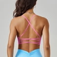 thumbnail image 4 of Xdegoge Seamless Workout Bras for Women Low Impact Scoop Neck Thin Straps Ribbed Band Moisture-Wicking Wirefree Everyday Activewear Crop Tops for Yoga Lounge, 4 of 5