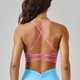 thumbnail image 3 of Mujeres de color sólido cuatro filas ajustable inalámbrico sujetador doble hombro yoga deportes sujetador a prueba de choques, ejercicio deportes sujetadores para mujeres, 3 of 7