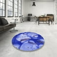 thumbnail image 4 of Ahgly Company Tapis d'Intérieur Lavable en Machine Carré Transitionnel Bleu Ciel, 6 Pieds Carré, 4 of 7