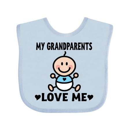 

Inktastic My Grandparents Love Me Baby Boy Gift Baby Boy Bib