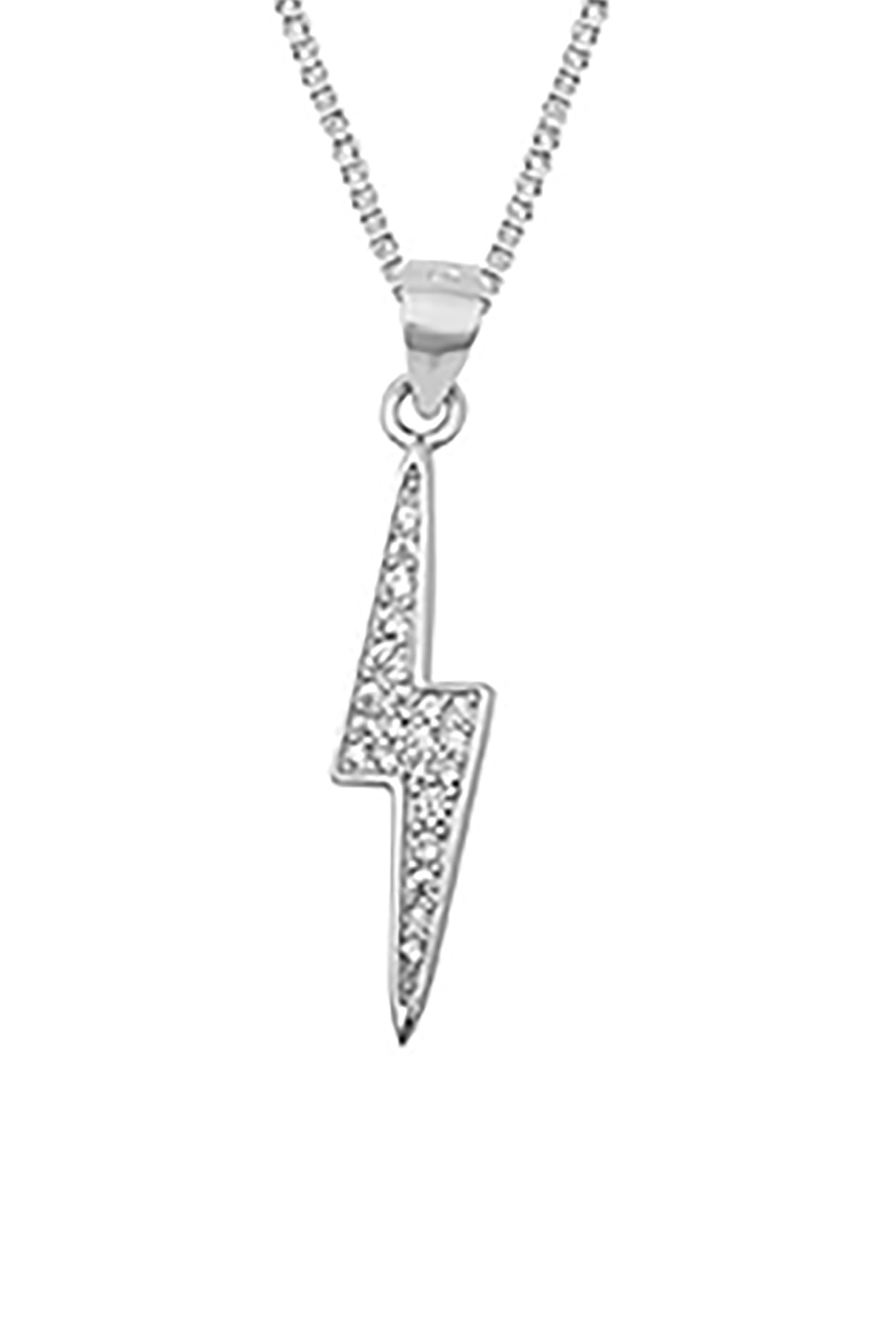 Sterling Silver Lightning Bolt Pendant 