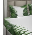 thumbnail image 6 of Ambesonne Hawaiian Fitted & Top Sheet Set with Shams, Tropical Exotic Palms, Green White, 6 of 8
