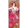 thumbnail image 2 of Vintage Apple Collection 12x24 Black Ornate Wood Framed with Double Matting Museum Art Print Titled - Mucha Ruby, 2 of 4