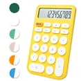 thumbnail image 1 of Calculadora Estándar 12 Dígitos, Pantalla y Botones de Escritorio, LCD Grande, Uso Oficina, Escuela, Hogar, Comercial, Suspensión Automática, con Batería, (Amarilla y Blanca), 1 of 3