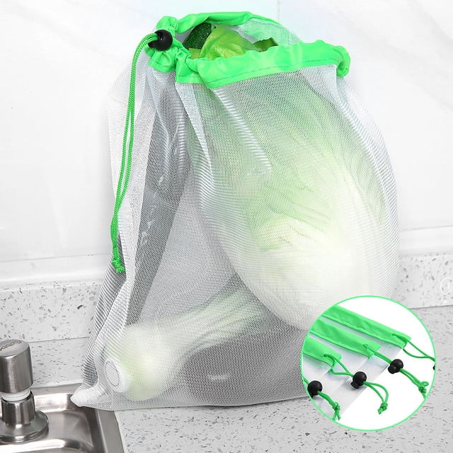 Bolsas de malla, 12 piezas Bolsas de malla con cordón reutilizables Bolsas de malla con cordón Bolsas Tecnología innovadora