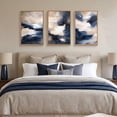 thumbnail image 4 of Blue Beige Abstract Wall Art Set of 3, Navy Brush Stroke Modern Art Decor, Earth Tone Minimalist Shape Framed Painting, Rust Dusty Neutral Prints for Living Room, Bedroom, Office- 3Pieces,16x24 inch, 4 of 6