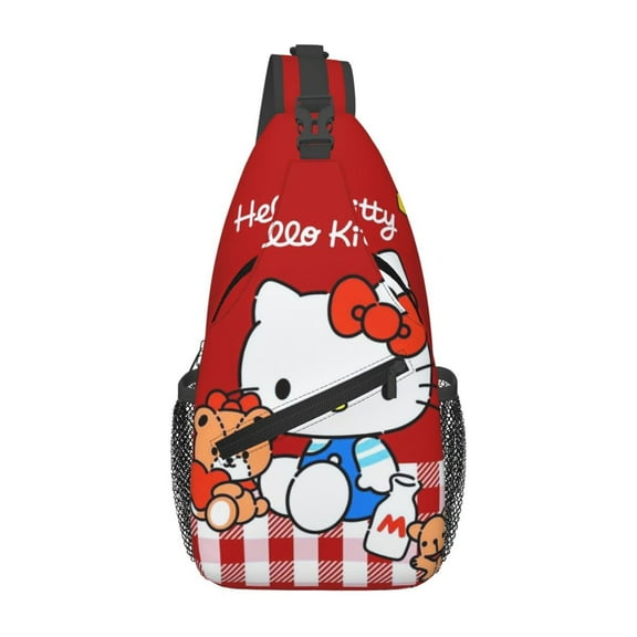 Hello Kitty Sling Bag Unisex Crossbody Backpack Casual Cross Chest Bag Diagonally Shoulder Chest Pack