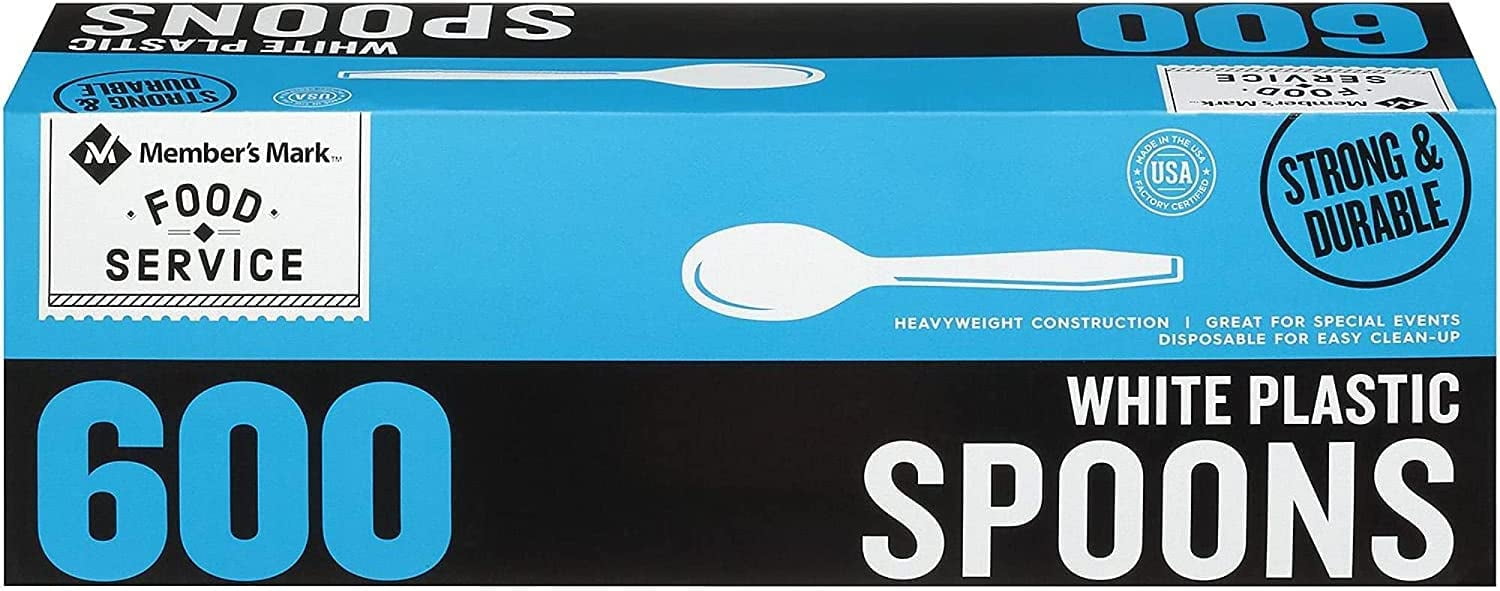 2 Set Concord Import Member S Mark White Plastic Spoons (600 Ct