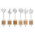 thumbnail image 4 of maskred Wooden Base Place Card Holder Buffet Reservation Picture Clip Stand Holiday Wedding Banquets Party Table Setting Decorations Round 1 Pc, 4 of 6