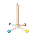 thumbnail image 1 of Percha para pájaros, juguete para loros, rotación de 360 degree, rueda de ejercicio de madera práctica y enriquecedora, juguete interactivo para loros., 1 of 9