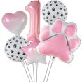 thumbnail image 5 of Animal Let's Pawty Dog Cat Paw globo de aluminio 40 pulgadas número rosa decoración de fiesta de cumpleaños globo Baby Shower, 5 of 5