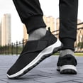 thumbnail image 5 of NexTorq Men's Breathable Mesh Walking Shoes Adjustable Strap Slip On Non-Slip Lightweight Casual Sneakers for Daily Wear Black 39, 5 of 9