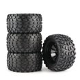 thumbnail image 3 of Newly Upgraded Version 4Pcs 130Mm 10 Contour Dump Fetal Flower Off-Road Wheel Rim And Tires For 1/10 Monster Truck Racing Rc Car Accessories Black, 3 of 7