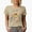 Tan, variant on Mama Needs Coffee, Retro Smiling Face with Leopard Print Art Merch Gift, Baby Blue T-Shirt, Small