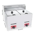 thumbnail image 3 of FOGGBET Commercial Countertop Gas Fryer with Baskets, 2 * 6L Deep Fryer Pot Stainless Steel Kitchen Oil Fryer,Lpg Fryer Fast Heating Fryer Set for Restaurant Home Kitchen(2 Baskets), 3 of 18