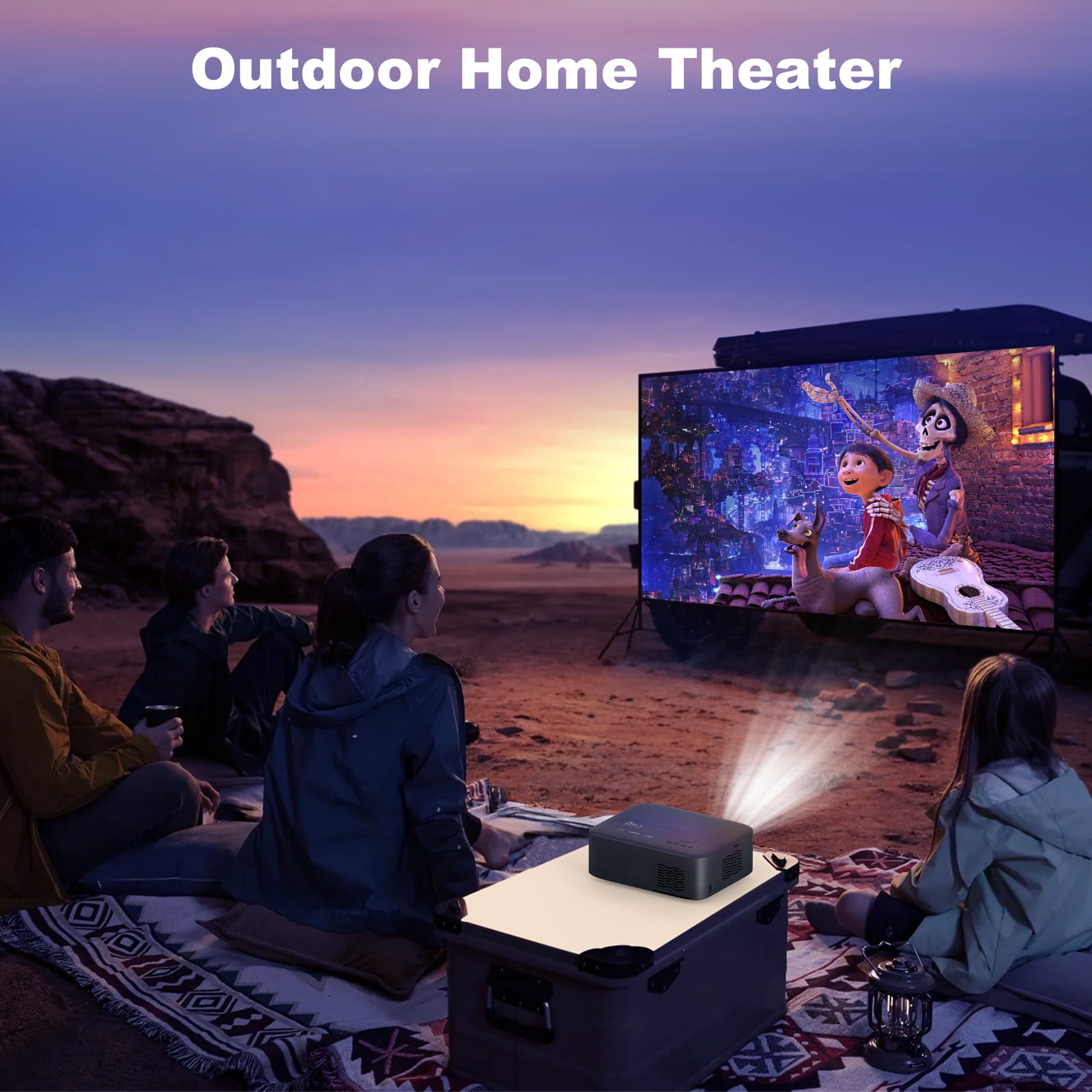 GCZ Native 1080P Projector with WiFi and Bluetooth, 400ANSI Supported 4K Full HD Projector, Electric Focus, Up to 300" Screen Supported