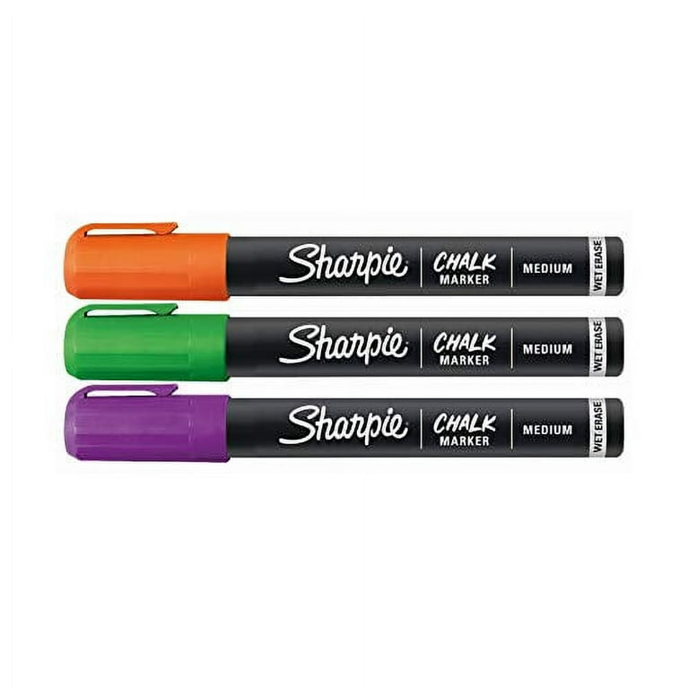 Sharpie Chalk Marker, Wet Erase Markers, Assorted Colors, 3 Count