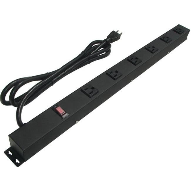 Surge Protected 2066V1 24" Metal Power Strip with 6 Outlets 