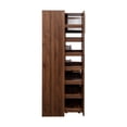thumbnail image 5 of Noble House Junton 70.9" Farmhouse Pantry Cabinet with Doors, Pull-Out Multi-Tier Shelves, Wooden Storage Shelf, Walnut, 5 of 12