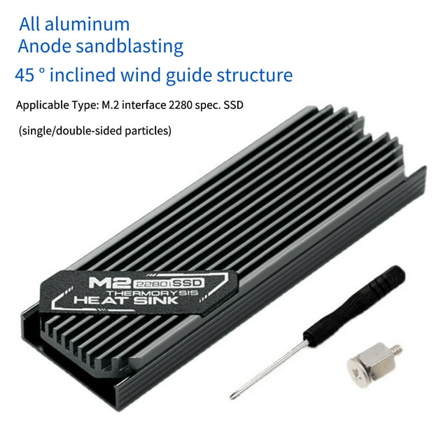 M2-3 M.2 SSD HeatSink M2 2280 NVMe Hard Disk Aluminum Radiator Heat Sink with Thermal Pad for SSD M.2 Desktop PC Thermal M.2 Dark Grey