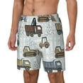 thumbnail image 2 of Uemuo Tractor and Dumper Pattern Mens Swim Trunks Quick Dry Board Shorts with Mesh Lining, Stretch Beach Shorts Quick Dry No-Chafing Board Shorts-, 2 of 9