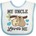 thumbnail image 3 of Inktastic My Uncle Loves Me with Sloth and Hearts Boys or Girls Baby Bib, 3 of 4