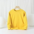 thumbnail image 2 of Thredzr Boys Red Sweater Basic Shirts Crewneck Oversized Round Neck Solid Color Boy Girl Sweatshirts Sport Long Sleeve Top Yellow 120, 2 of 3