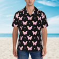 thumbnail image 4 of Daiia Gradient Butterfly Hawaiian Shirt for Men Gentle Cotton Regular Short Sleeve Casual-X-Large, 4 of 9