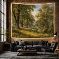 thumbnail image 6 of Forest Clearing Stream Landscape with Dappled Sunlight, Serene Boho for Nature Lovers, Botanical Wall Art, Housewarming Gift, Tapestry Wall Hanging for Bedroom and Living Room, 6 of 7